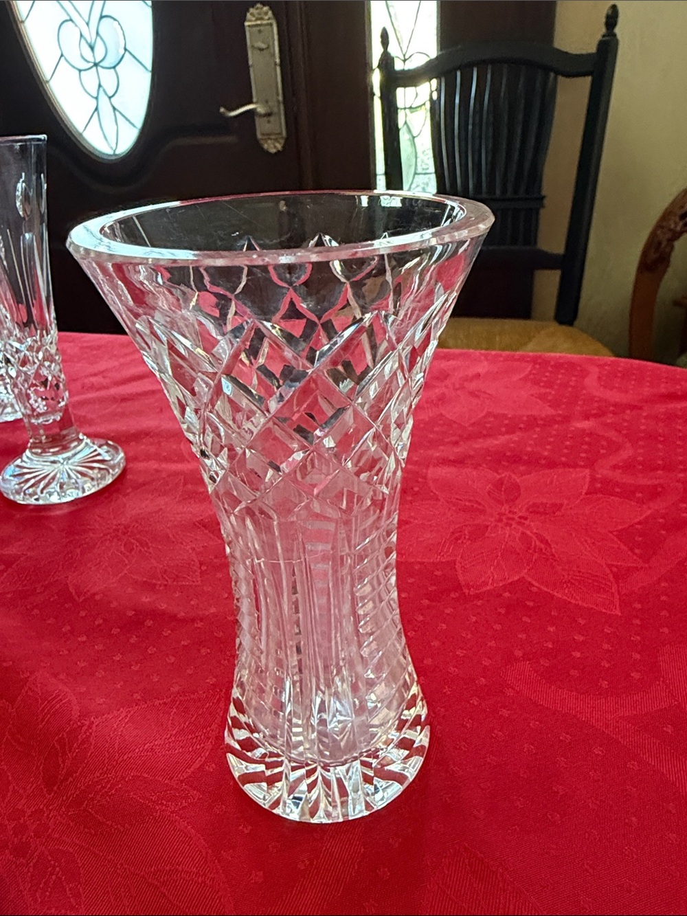 Waterford Crystal Clear Cut-Glass Vase stamped